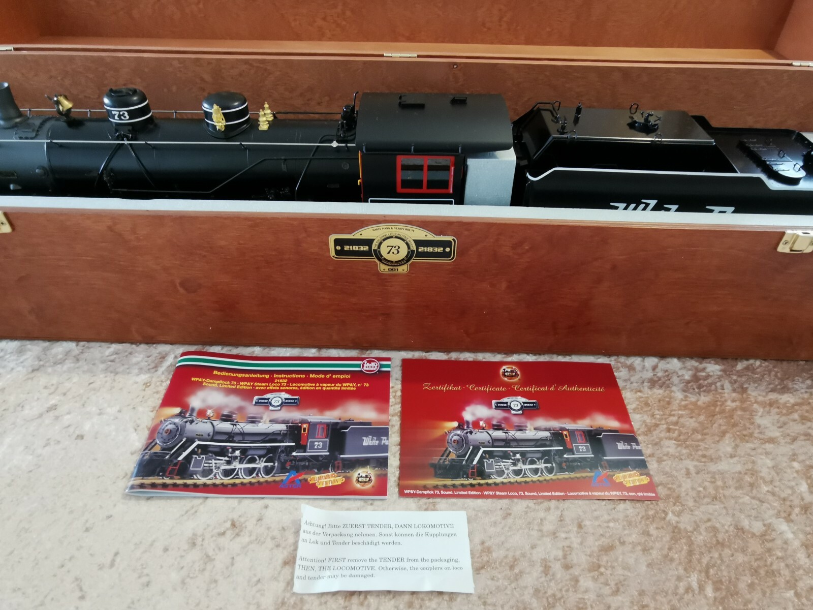 LGB 21832 WP&YR Dampflok Nr.73Limitiert 1 von 600