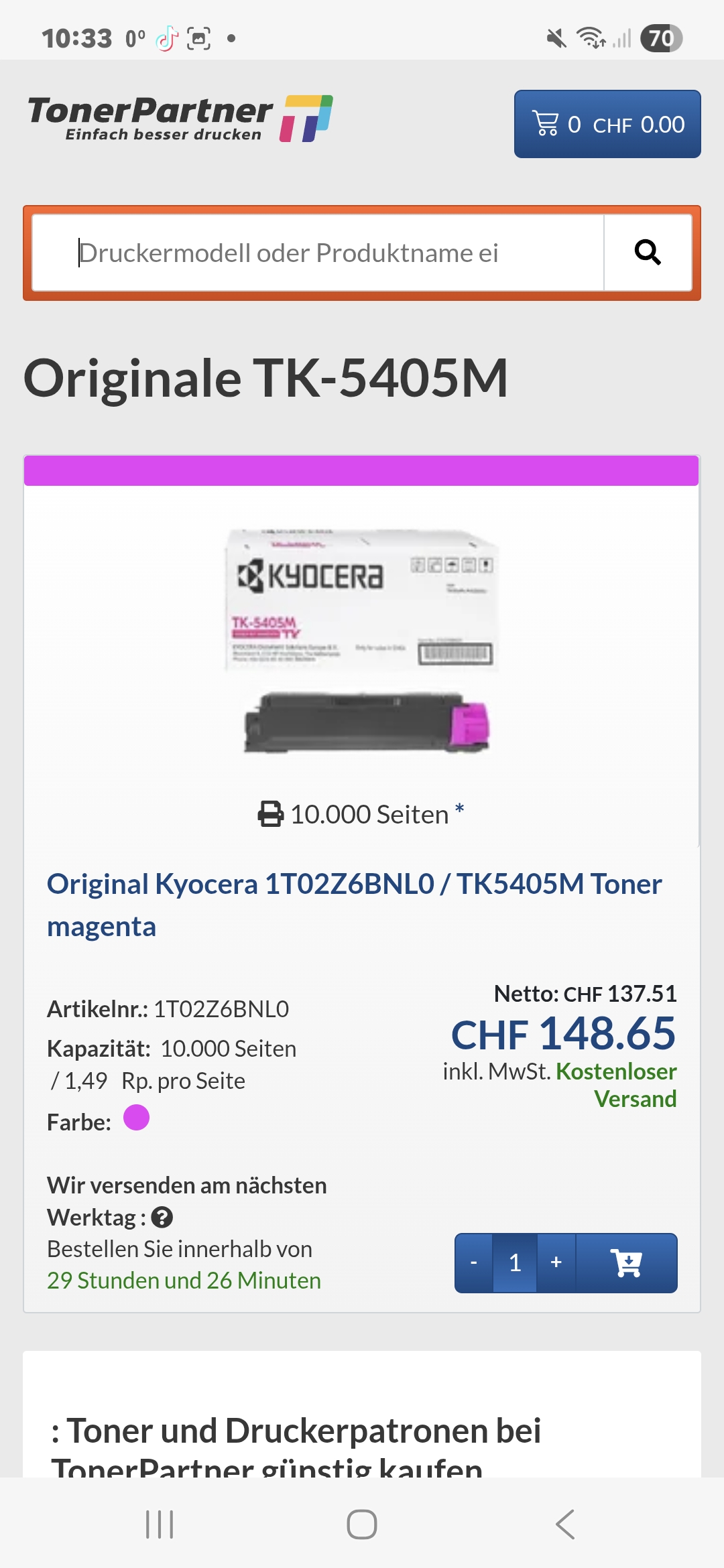 4 stück Packet Drucker Patronen Kitt